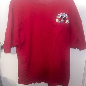 Disney Red Graphic T-Shirt with Minnie mouse embroidered Design